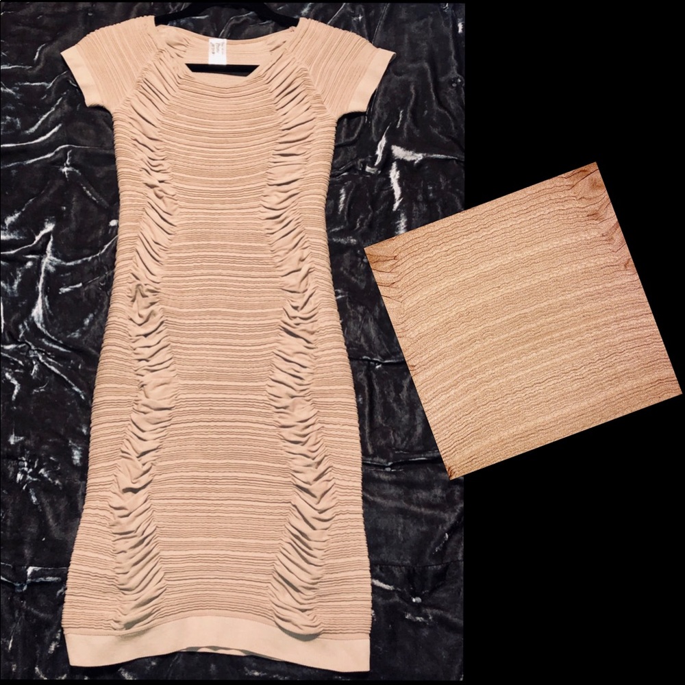 Tan Ruched Dress